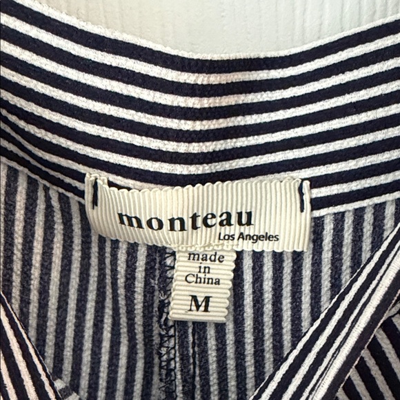 Monteau Black and White Striped Jumpsuit - Picture 2 of 8